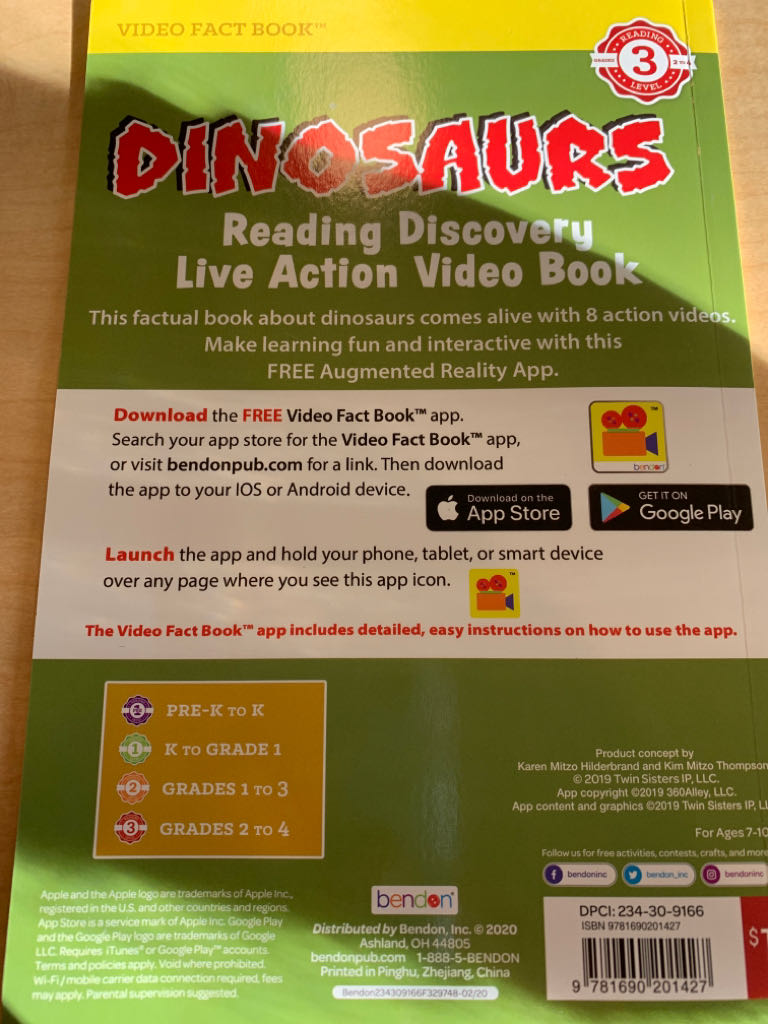 Dinosaurs Reading Discovery Live Action Video Book - Jay Johnson (- Paperback) book collectible [Barcode 9781690201427] - Main Image 2