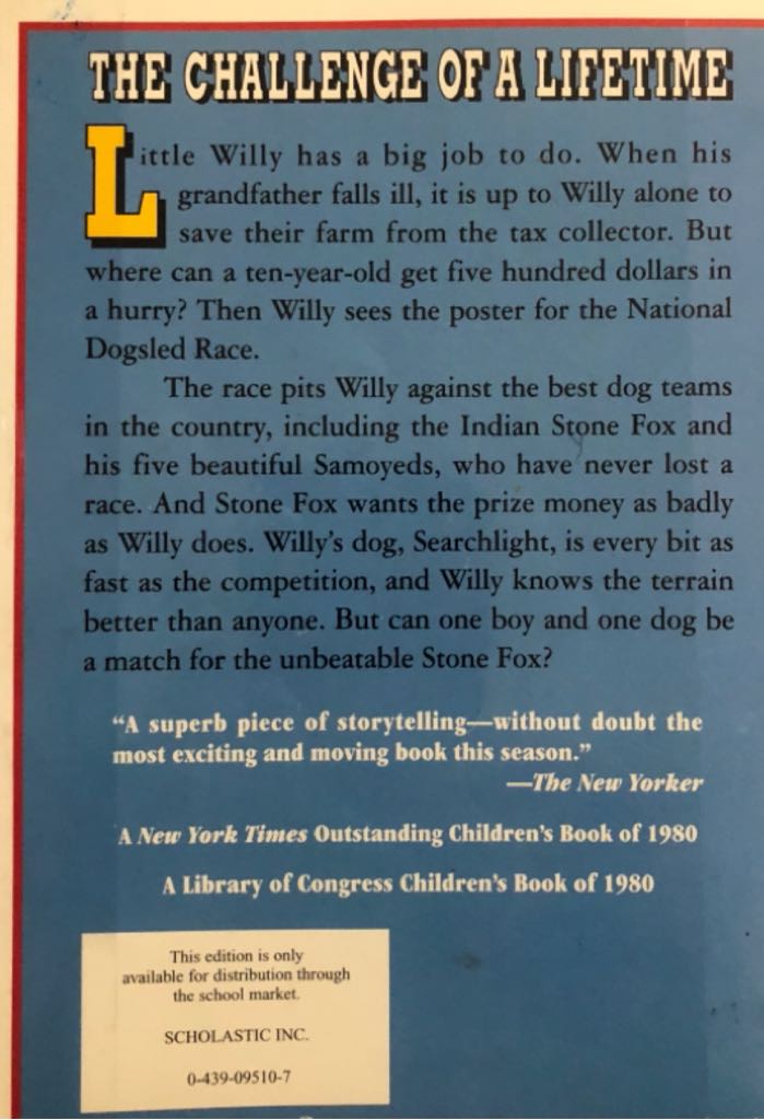 Stone Fox - John Reynolds Gardiner (- Paperback) book collectible - Main Image 2