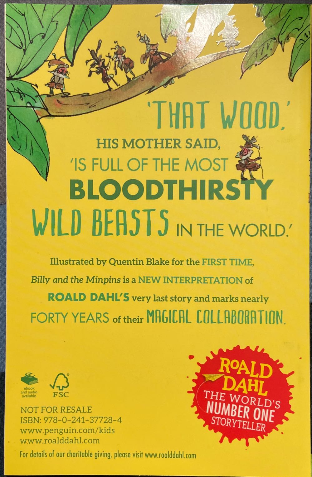 Billy and the Minpins - Roald Dahl (Puffin Books / Penguin Group - Paperback) book collectible [Barcode 9780241377284] - Main Image 2