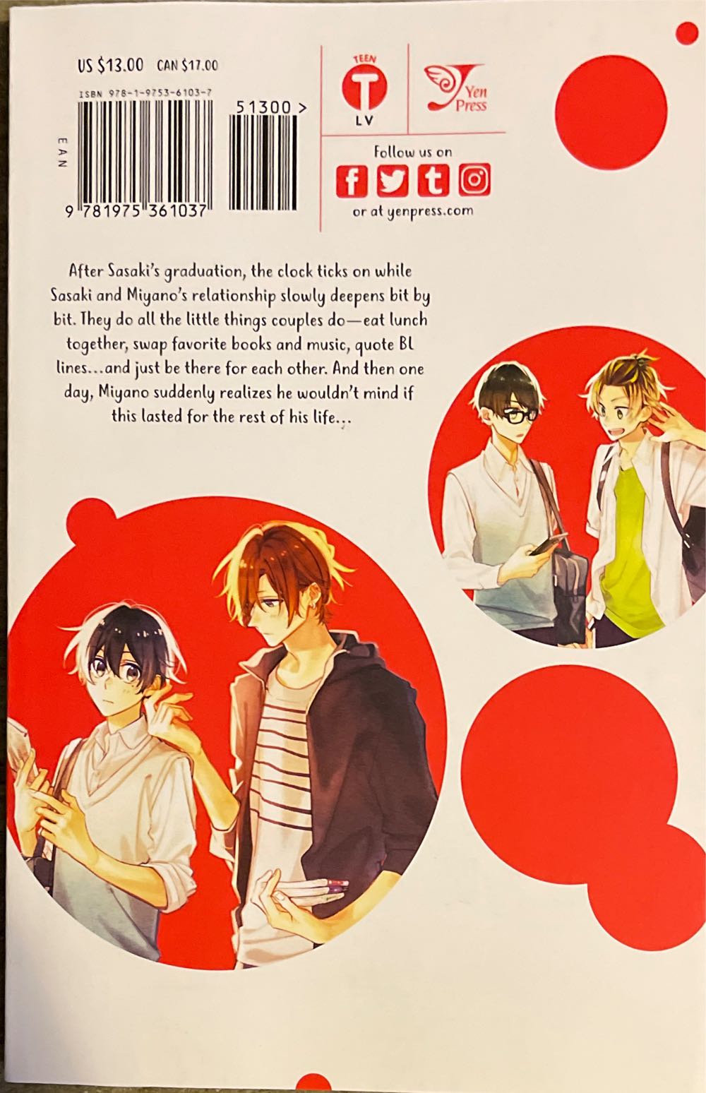 Sasaki and Miyano Vol. 8 - Shou Harusono (Yen Press - Paperback) book collectible [Barcode 9781975361037] - Main Image 2