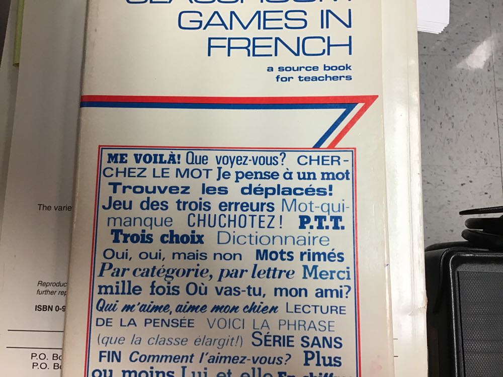 Classroom Games in French - Maurie N. Taylor (National Textbook Company) book collectible [Barcode 9780844214009] - Main Image 1