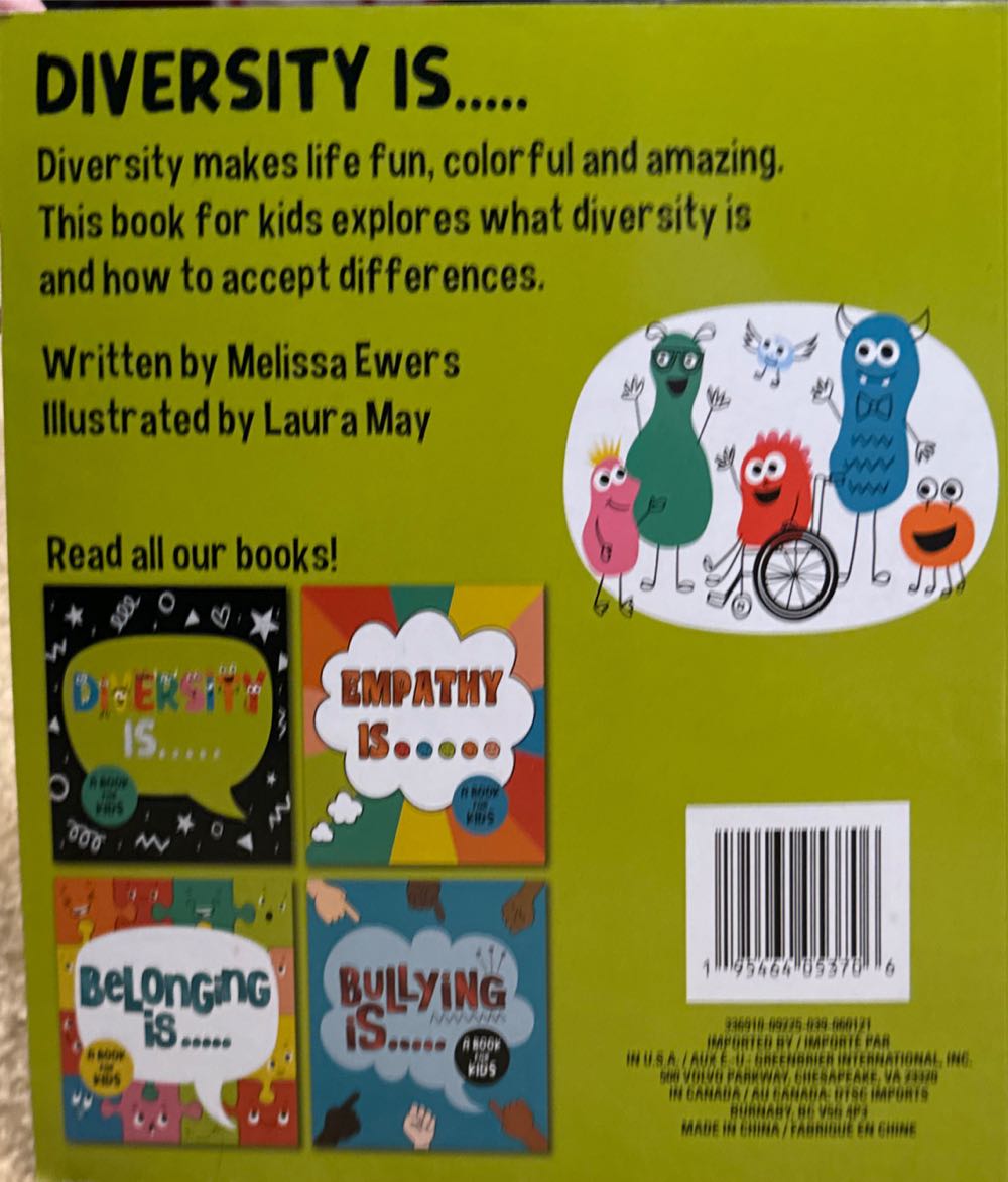 Diversity Is…a Book For Kids - Melissa Ewers book collectible - Main Image 2