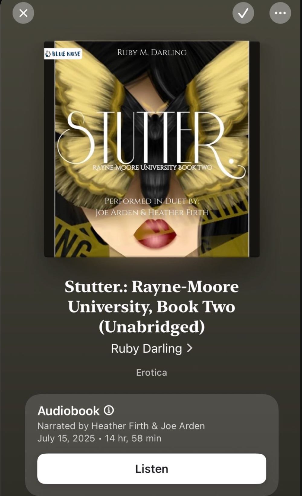 Rayne-Moore University Series 1-2: Speak, Stutter - Ruby Darling (- Audiobook) book collectible - Main Image 2