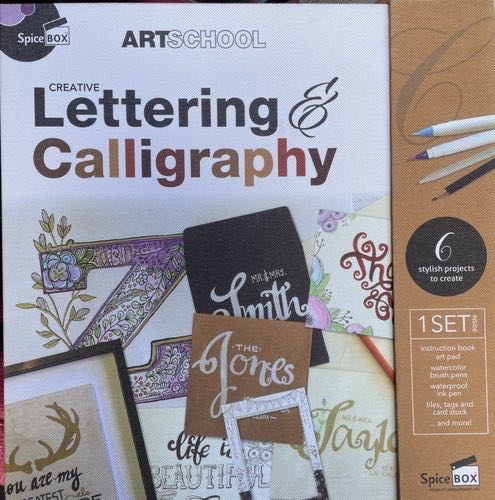 Calligraphy Kit Pens Pencils Paper Card Stock Instructions Art School Spice Box