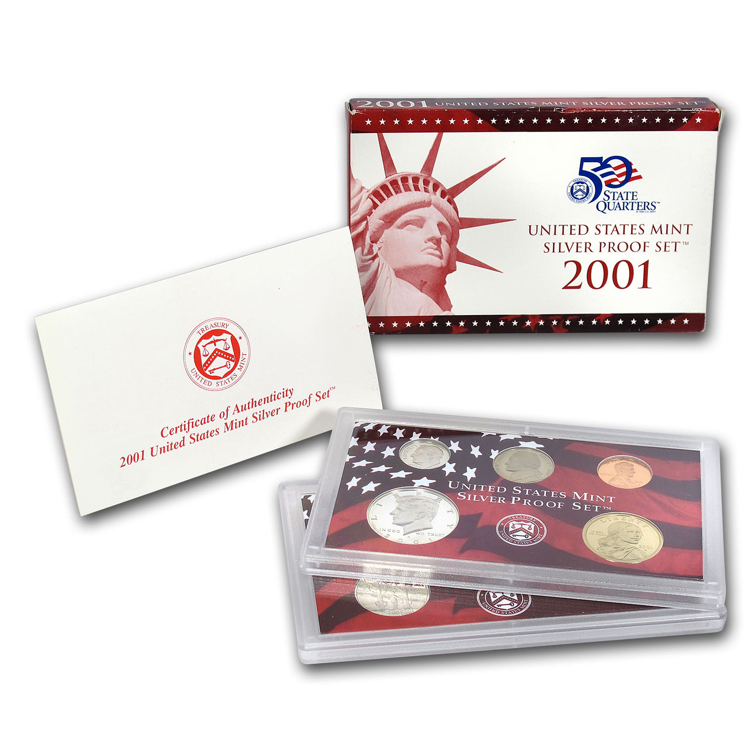 2001 US Mint Silver Proof Coin Set (S)  coin collectible - Main Image 3