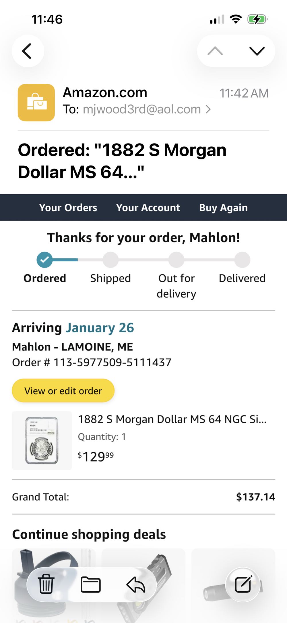 Morgan Silver Dollar 1882-S  coin collectible - Main Image 3