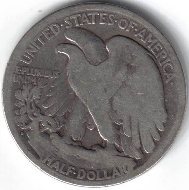 Walking Liberty Half Dollar 1918-D  coin collectible - Main Image 2