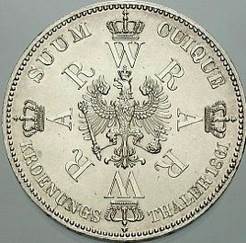 0006 - Vor 1871 : 1 Taler Wilhelm I & Augusta von Preußen  coin collectible - Main Image 2