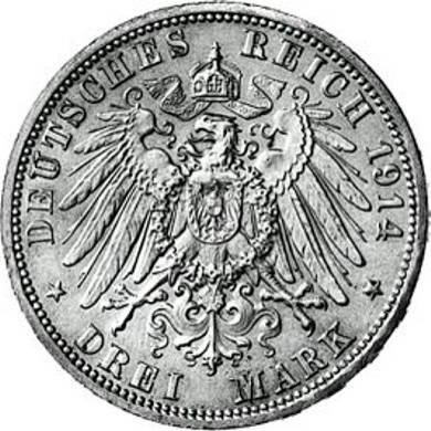 024 - ANHALT : 3 Mark 1914 A - Friedrich II & Marie  coin collectible - Main Image 2