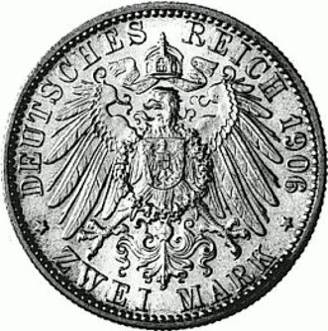 034 - BADEN : 2 Mark 1906 G - Friedrich I & Luise  coin collectible - Main Image 2