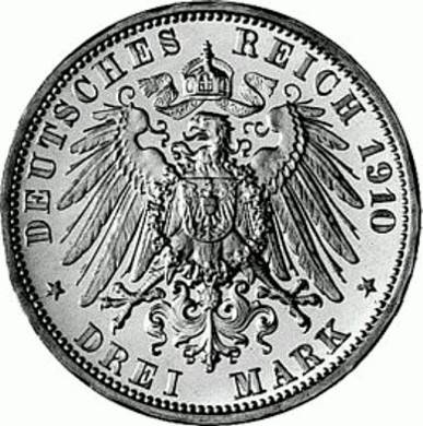 039 - BADEN : 3 Mark 1908-1915 G - Friedrich II  coin collectible - Main Image 2