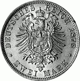 041 - BAYERN : 2 Mark 1876-1883 D - Ludwig II  coin collectible - Main Image 2