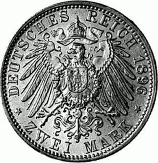 045 - BAYERN : 2 Mark 1891-1913 D - Otto  coin collectible - Main Image 2