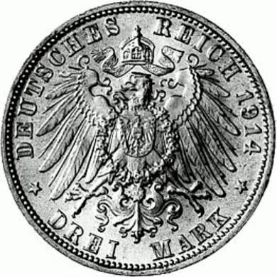 052 - BAYERN : 3 Mark 1914 D - Ludwig III  coin collectible - Main Image 2