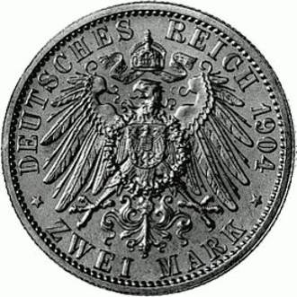 074 - HESSEN : 2 Mark 1904 A - Landgraf Philip  coin collectible - Main Image 2