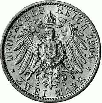 086 - MECKLENBURG-SCHWERIN : 2 Mark 1904 A - Hochzeit  coin collectible - Main Image 2