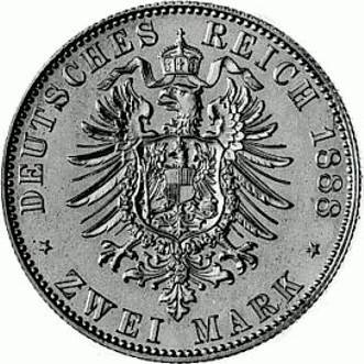 098 - PREUßEN : 2 Mark 1888 A - Wilhelm II  coin collectible - Main Image 2