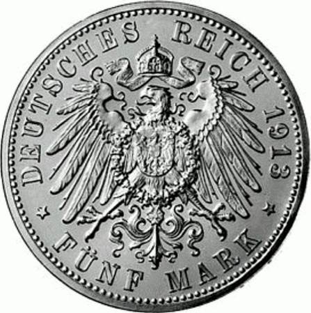 114 - PREUßEN : 5 Mark 1913-1914 A - Regierungsjubiläum  coin collectible - Main Image 2