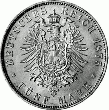 122 - SACHSEN : 5 Mark 1875-1889 E - Albert  coin collectible - Main Image 2
