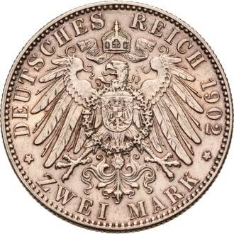 124 - SACHSEN : 2 Mark 1891-1902 E - Albert  coin collectible - Main Image 2