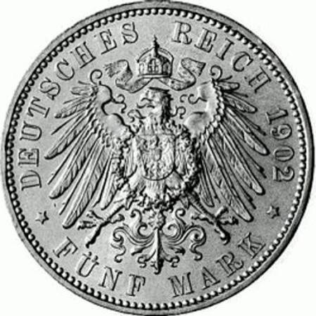 128 - SACHSEN : 5 Mark E - Albert   coin collectible - Main Image 2