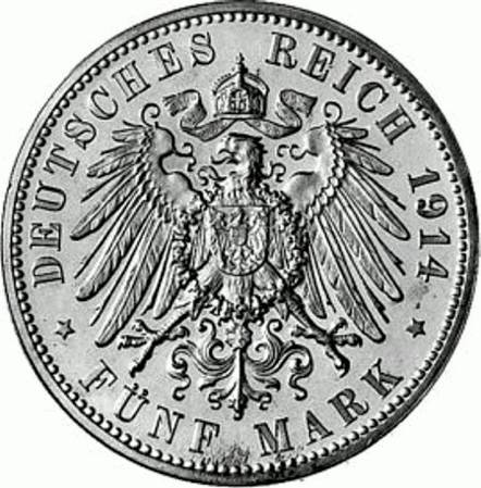 136 - SACHSEN : 5 Mark 1907-1914 E - Friedrich August iII  coin collectible - Main Image 2