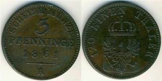 Reich 3 Pfenninge 120 Eine Thaller  coin collectible - Main Image 1