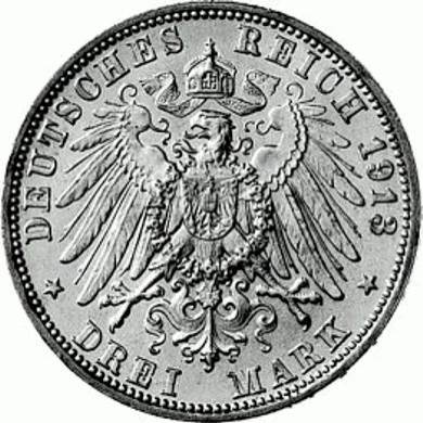 152 - SACHSEN-MEININGEN : 3 Mark 1908&1913 D - Georg II  coin collectible - Main Image 2
