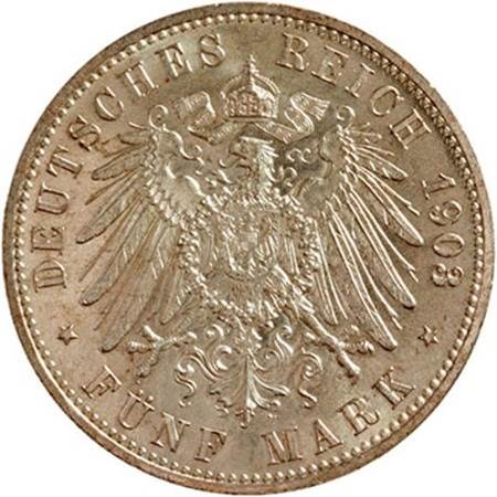 159 - SACHSEN-WEIMAR-EIS.: 5 Mark 1903 A - zur Hochzet  coin collectible - Main Image 2
