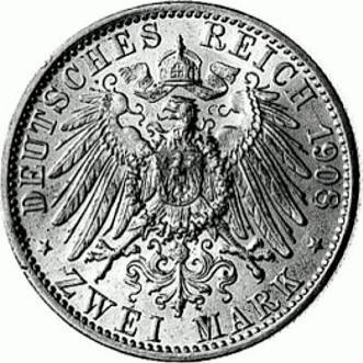 160 - SACHSEN-WEIMAR-EIS.: 2 Mark 1908 A - Uni Jena  coin collectible - Main Image 2