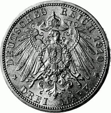 162 - SACHSEN-WEIMAR-EIS.: 3 Mark 1910 A - zur II. Hochzeit  coin collectible - Main Image 2