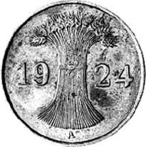 306 - WEIMAR : 1 Rentenpf 1923-1929 ADEFGJ  coin collectible - Main Image 2