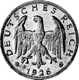319 - WEIMAR : 1 Reichsmark 1925-1927 ADEFGJ  coin collectible - Main Image 2