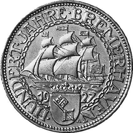 325 - WEIMAR : 3 Reichsmark 1927 A coin collectible - Main Image 1