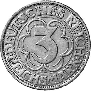 327 - WEIMAR : 3 Reichsmark 1927 A  coin collectible - Main Image 2