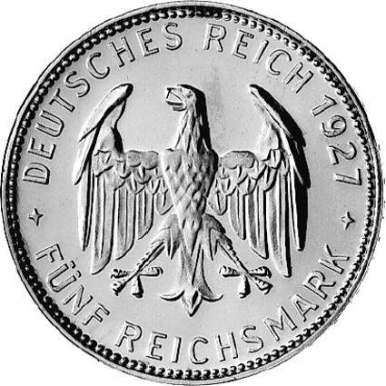 329 - WEIMAR : 5 Reichsmark 1927 A - Uni Tübingen  coin collectible - Main Image 2