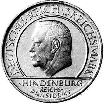 340 - WEIMAR : 3 Reichsmark 1929 ADEFGJ - Verfassung  coin collectible - Main Image 2