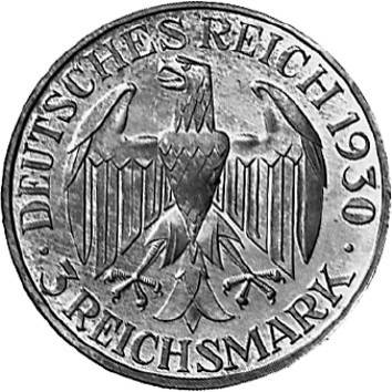 342 - WEIMAR : 3 Reichsmark 1930 ADEFGJ - Zeppelin  coin collectible - Main Image 2