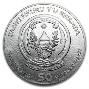 Rwanda African Cheetah Silver Coin  coin collectible - Main Image 2