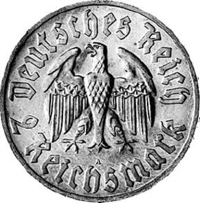 352 - 3. REICH : 2 Reichsmark 1933 ADEFGJ - Luther  coin collectible - Main Image 2