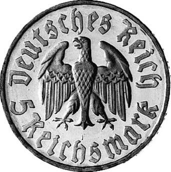 353 - 3. REICH : 5 Reichsmark 1933 ADEFGJ - Luther  coin collectible - Main Image 2