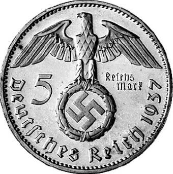 367 - 3. REICH : 5 Reichsmark 1936-1939 ABDEFGJ  coin collectible - Main Image 2