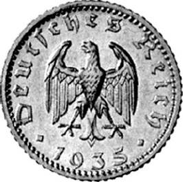 368 - 3. REICH : 50 Reichspf. 1935 ADEFGJ  coin collectible - Main Image 2