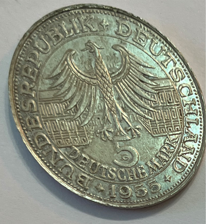 5 Mark 1955 G - Markgraf von Baden  coin collectible - Main Image 2