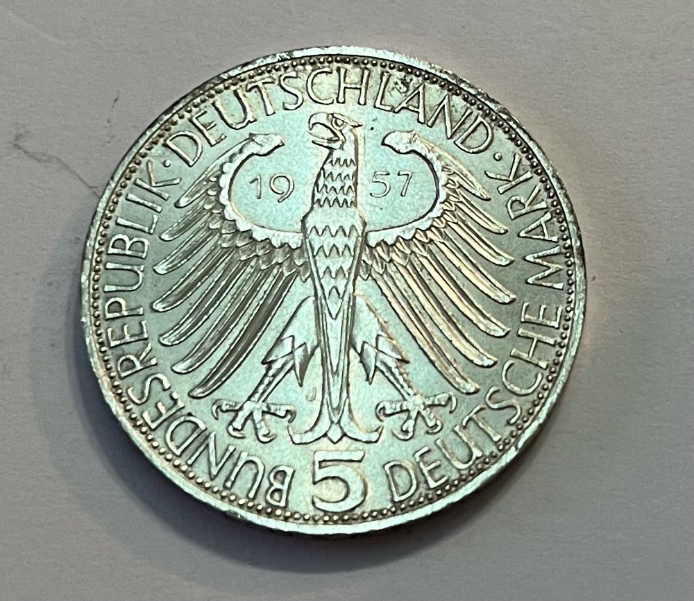 5 Mark 1957 J - J. von Eichendorff  coin collectible - Main Image 2