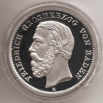 027R - BADEN : 5 Mark 1888 G - Friedrich I  coin collectible - Main Image 1