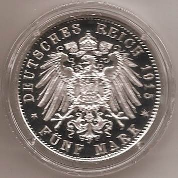 058R - BRAUNSCHWEIG : 5 Mark 1915 A - Regierungsantritt  coin collectible - Main Image 2