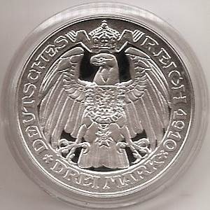 107R - PREUßEN : 3 Mark 1910 A - Uni Berlin  coin collectible - Main Image 2