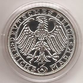 333R - WEIMAR : 3 Reichsmark 1928 A - Naumburg  coin collectible - Main Image 2