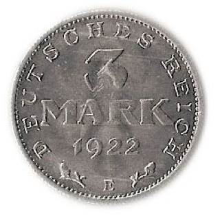 Reich 3.0 Mark Weimarrer Rep  coin collectible - Main Image 1